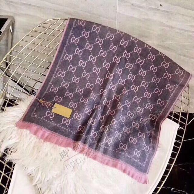 Gucci圍巾 古奇爆款雙G印花時尚圍巾 時尚美女必備款  llwj6847